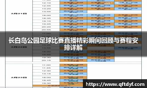 长白岛公园足球比赛直播精彩瞬间回顾与赛程安排详解